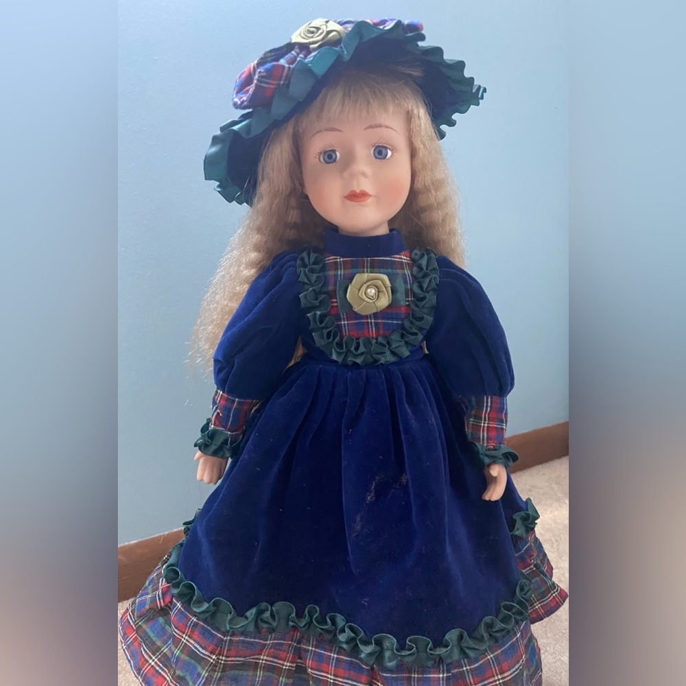 Vintage doll with accessories